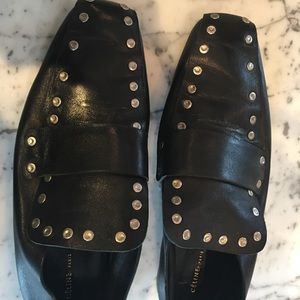Celine black calf skin flats